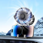F5504 Car Cooling Fan With Phone Holder 3-Way Foldable Adjustable Quiet Fan