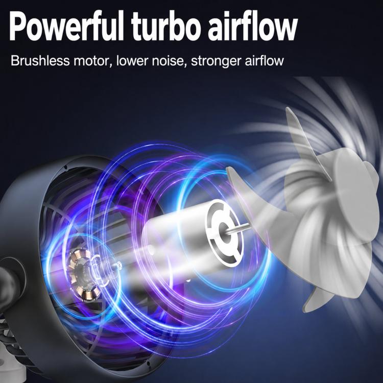 F5504 Car Cooling Fan With Phone Holder 3-Way Foldable Adjustable Quiet Fan
