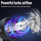 F5504 Car Cooling Fan With Phone Holder 3-Way Foldable Adjustable Quiet Fan
