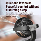 F5504 Car Cooling Fan With Phone Holder 3-Way Foldable Adjustable Quiet Fan
