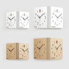 wozoom Double-Sided Corner Wall Clock Simple Decorative Clock For Living Room Corners — Woodgrain Brown Large