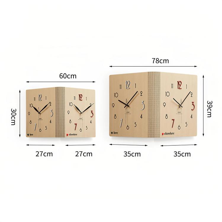 wozoom Double-Sided Corner Wall Clock Simple Decorative Clock For Living Room Corners — view 14