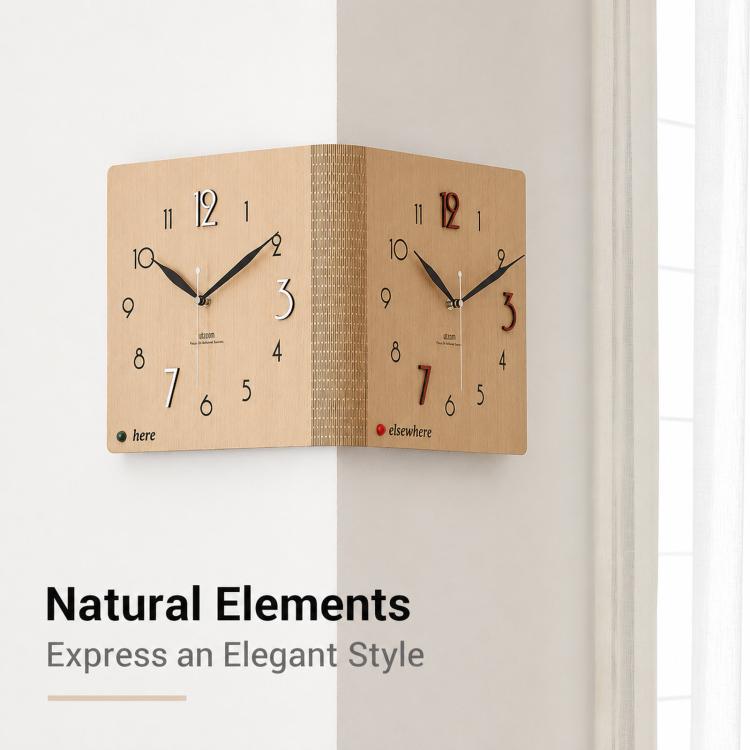 wozoom Double-Sided Corner Wall Clock Simple Decorative Clock For Living Room Corners — view 10