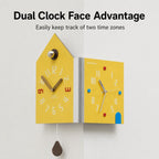wozoom Modern Corner Double Sided Wall Clock Silent House Shaped Decorative Clock — White Large