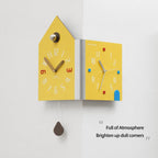 wozoom Modern Corner Double Sided Wall Clock Silent House Shaped Decorative Clock — view 8