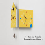 wozoom Modern Corner Double Sided Wall Clock Silent House Shaped Decorative Clock — view 9