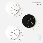 wozoom Living Room Modern Minimalist Wood Silent Decorative Clock — Black+Gold Hands