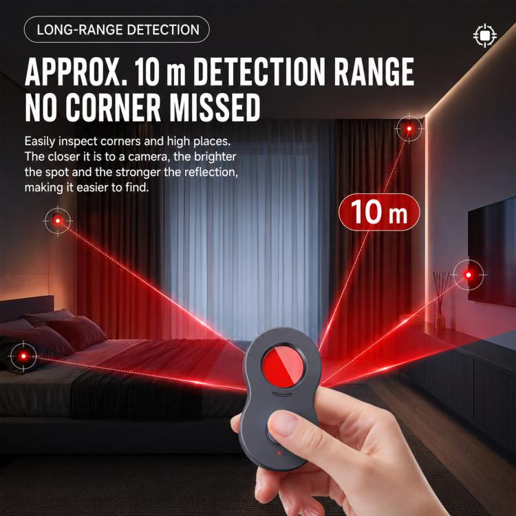 TC168 Anti-Spy Hidden Camera Detector Infrared Bug Finder With Motion Vibration Alarm — view 5