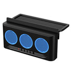 L6189 Solar Powered Car Exhaust Fan With Strobe Warning Light Interior Air Circulation Fan — Black