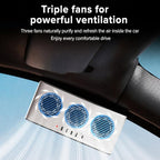 L6189 Solar Powered Car Exhaust Fan With Strobe Warning Light Interior Air Circulation Fan — view 5