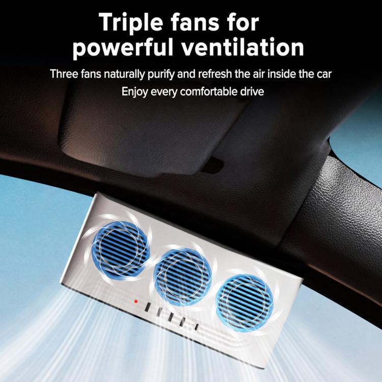 L6189 Solar Powered Car Exhaust Fan With Strobe Warning Light Interior Air Circulation Fan — view 5