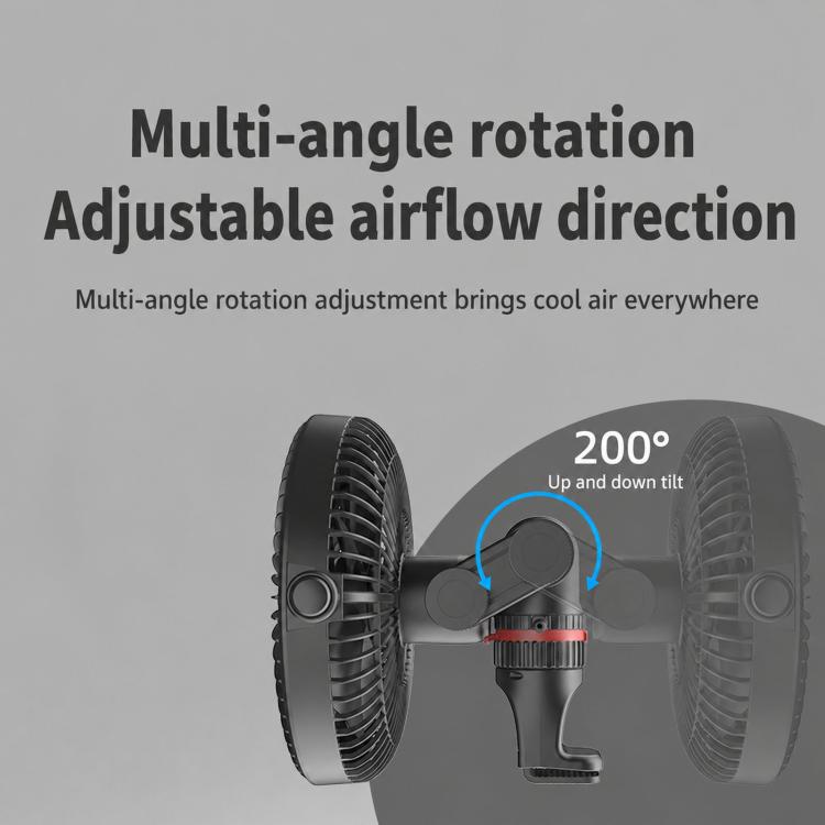 Brushed Motor Car Fan 5-Blade High Wind Silent Vehicle Fan