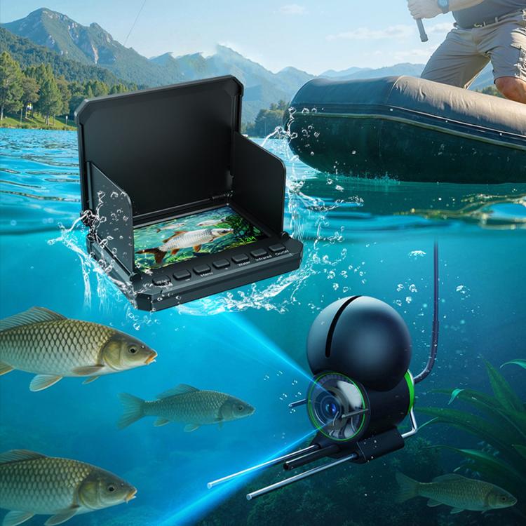 4.3 inch Fully Waterproof Screen + Fish Finder With Temperature & Depth Sensors HD Visual Underwater Fishing Probe — 15m