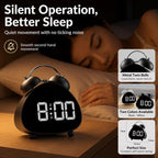 Retro Twin Bell Digital Alarm Clock Super Loud Mechanical Bell-Ringing LED Desk Clock With Backlight — view 11
