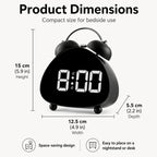 Retro Twin Bell Digital Alarm Clock Super Loud Mechanical Bell-Ringing LED Desk Clock With Backlight — view 12