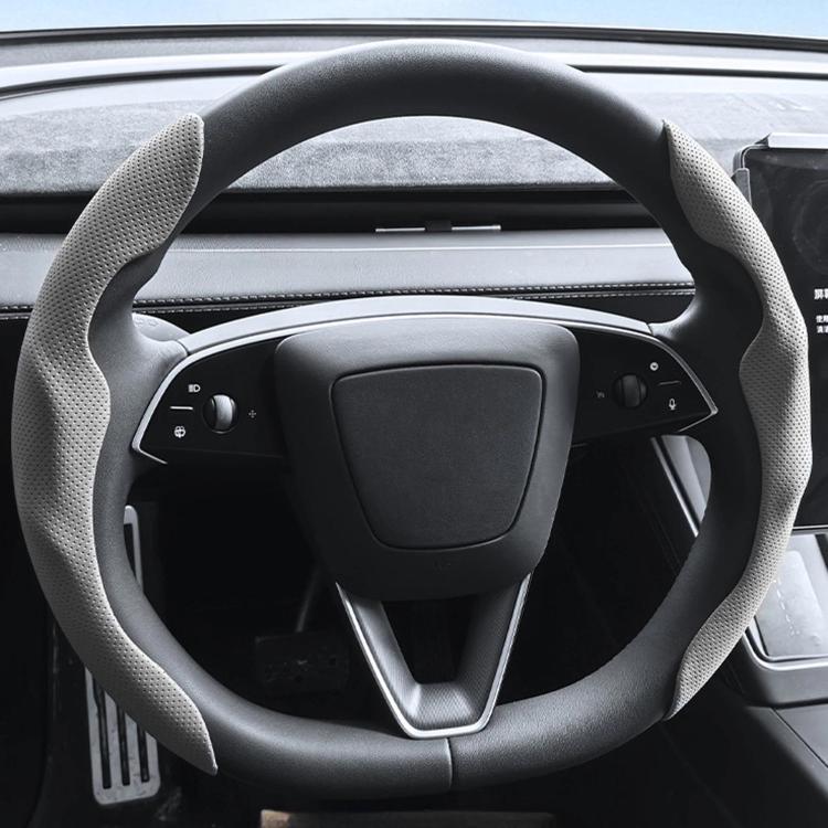 For Tesla Model Series Ultra-Thin Sweat-Wicking Steering Wheel Cover — NAPPA Grey
