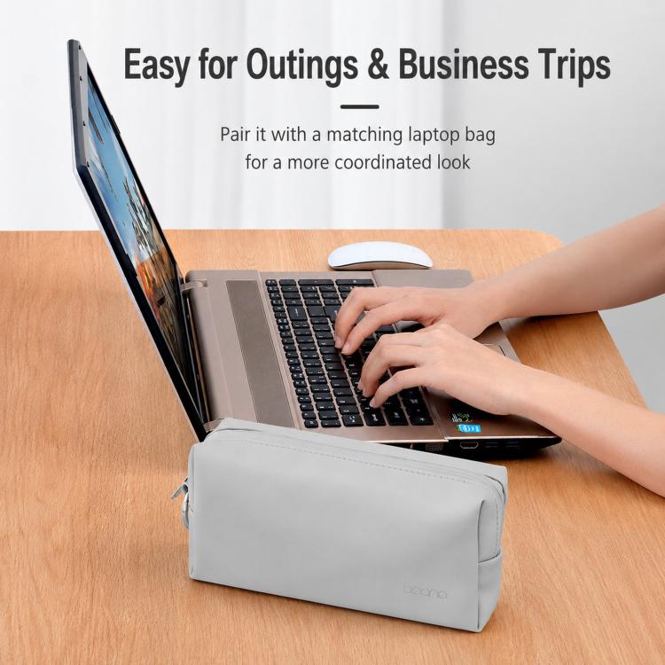 Baona BN-Q003 Large Laptop Power Adapter Charger Mouse Electronics Organizer Pouch PU Leather Travel Tech Case — view 13