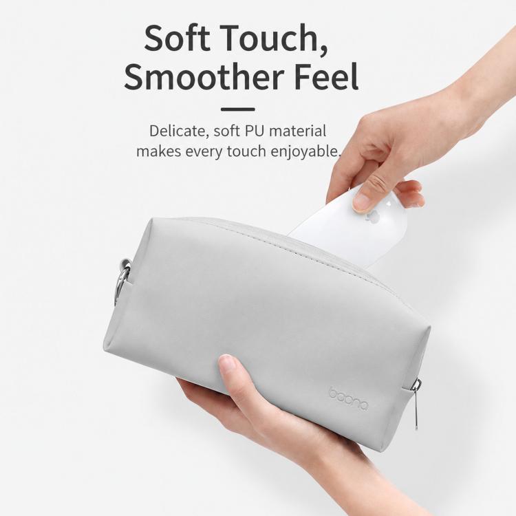 Baona BN-Q003 Large Laptop Power Adapter Charger Mouse Electronics Organizer Pouch PU Leather Travel Tech Case — view 14