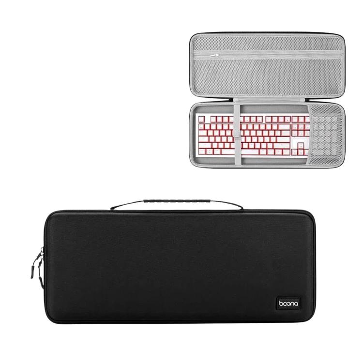 Baona BN-F039 Hard EVA Mechanical Keyboard Case Travel Protective Storage Bag — Gray Large