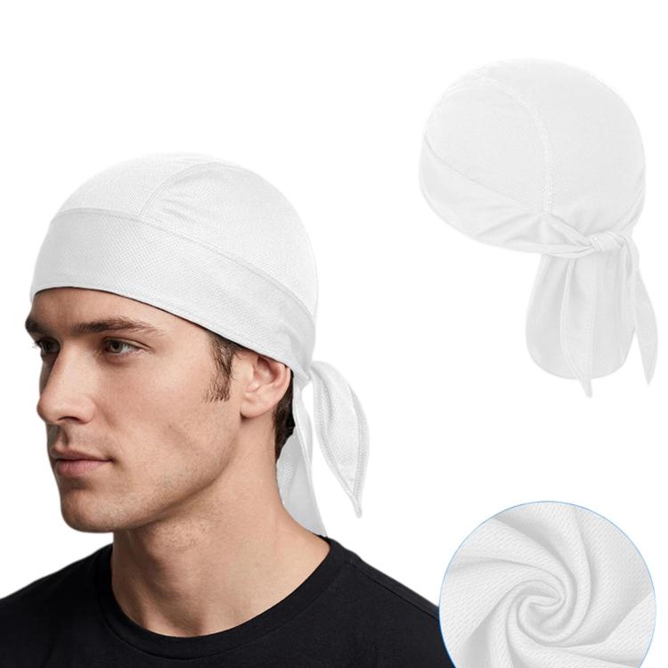 Outdoor Quick-Dry Mesh Pirate Hat Summer Sun Shade Motorcycle Sports Headscarf — Black