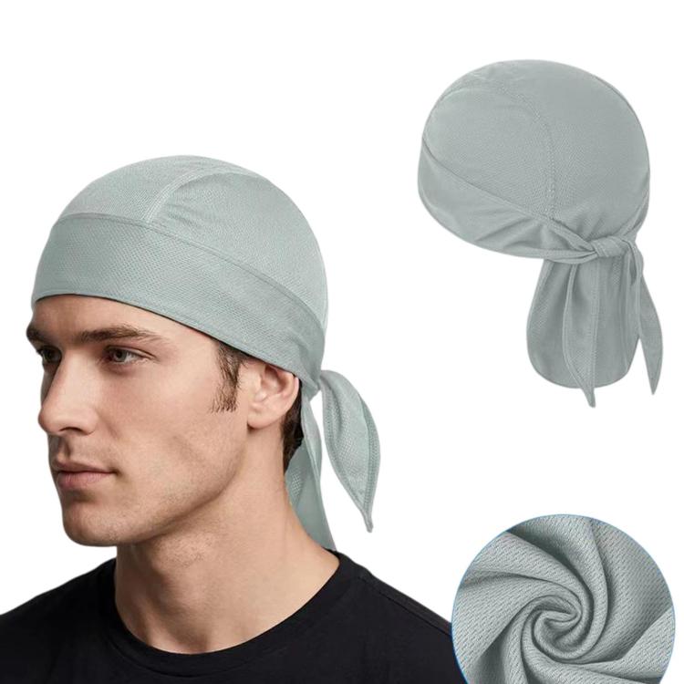 Outdoor Quick-Dry Mesh Pirate Hat Summer Sun Shade Motorcycle Sports Headscarf — White