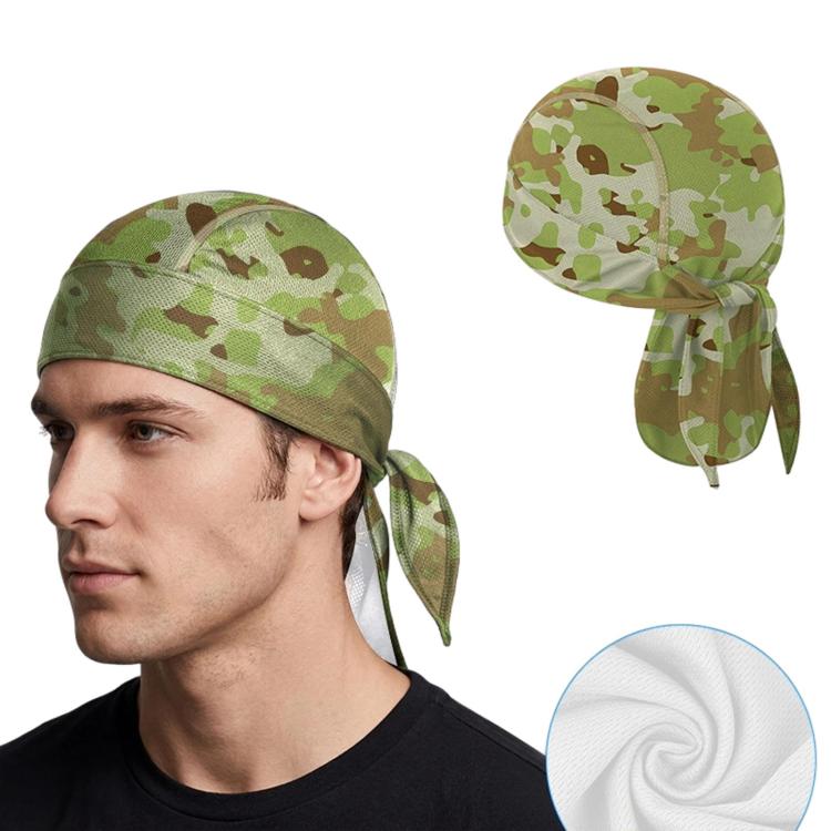 Outdoor Quick-Dry Mesh Pirate Hat Summer Sun Shade Motorcycle Sports Headscarf — Red