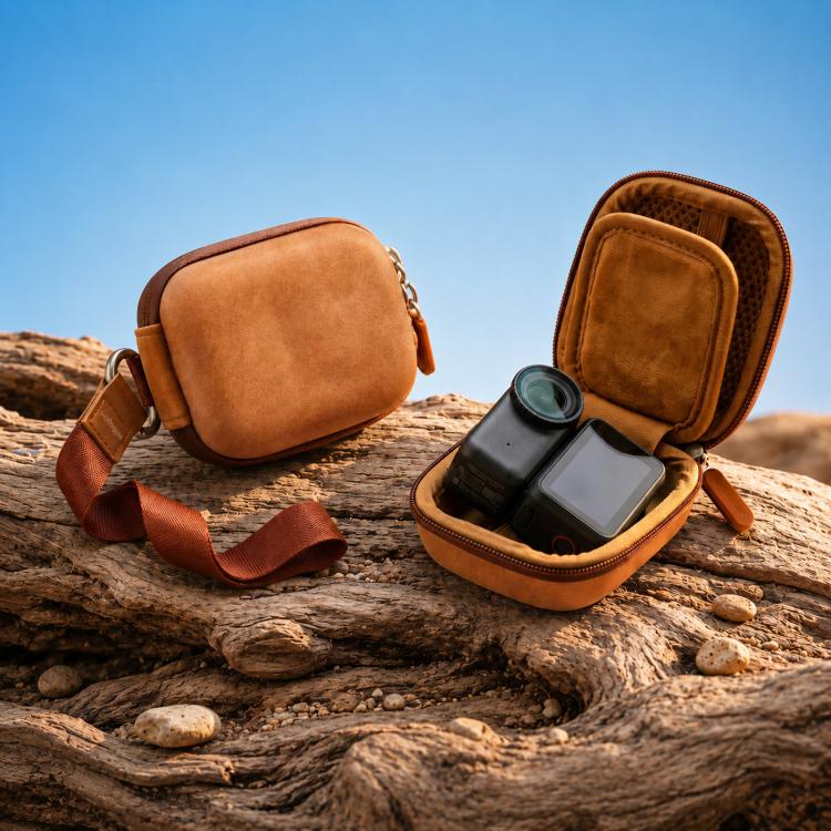 AMagisn ChicLite Series Action Camera Mini Carrying Case For Insta360, DJI Osmo Action & GoPro Hero — Brown