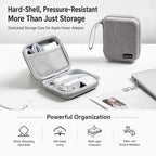Baona BN-F015 Hard EVA Power Adapter Case Shockproof Mouse Electronics Organizer Cable Travel Pouch — Black