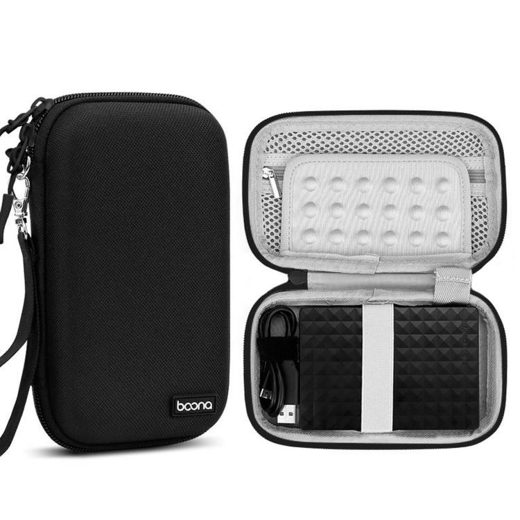 Baona BN-F007 Hard EVA External Hard Drive Case Shockproof Power Bank Organizer Electronic Travel Bag — Small Gray
