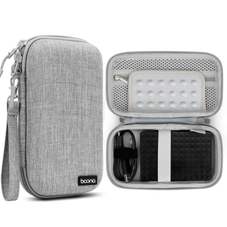 Baona BN-F007 Hard EVA External Hard Drive Case Shockproof Power Bank Organizer Electronic Travel Bag — Small Black