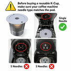 Single-Needle K Cups For Keurig 1.0 & 2.0 Stainless Steel Refillable Coffee Filter Pod — view 9