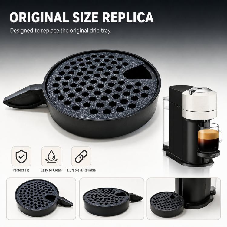 Replacement Drip Tray For Nespresso Vertuo Next 3D-Printed PLA Cup Support Platform & Spill Grid — view 4