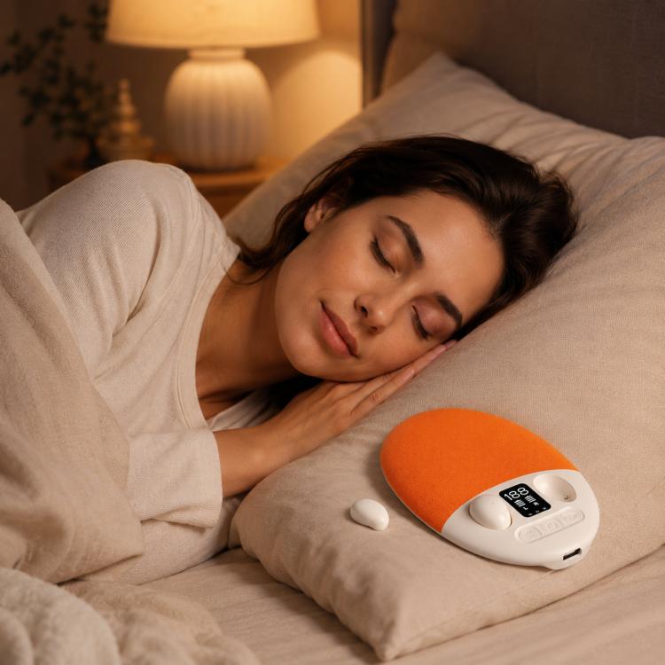M1 Under Pillow 2 In 1 Speaker With Wireless Sleep Earbuds Bluetooth 6.0 White Noise Machine — Orange