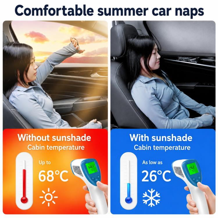 Silver Coated Car Front Windshield Sunshade Vehicle Heat Insulation Sun Shield