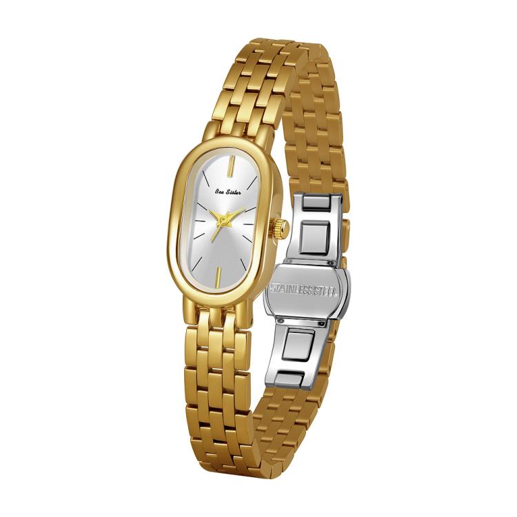 BS Bee Sister FA1905 Womens Vintage Oval Watch Quartz Dress Watch with Butterfly Clasp — Gold