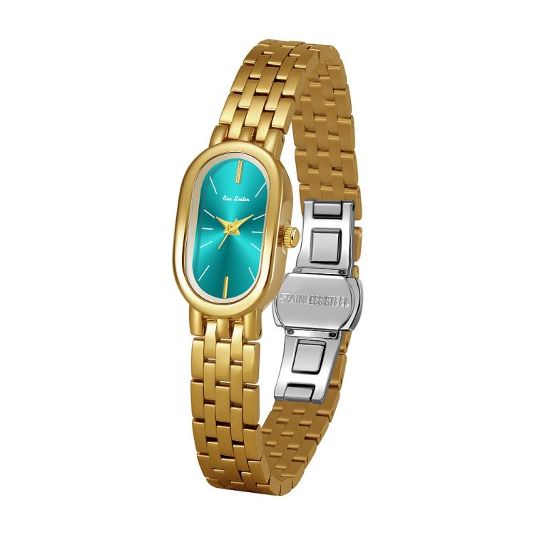 BS Bee Sister FA1905 Womens Vintage Oval Watch Quartz Dress Watch with Butterfly Clasp — Gold Red