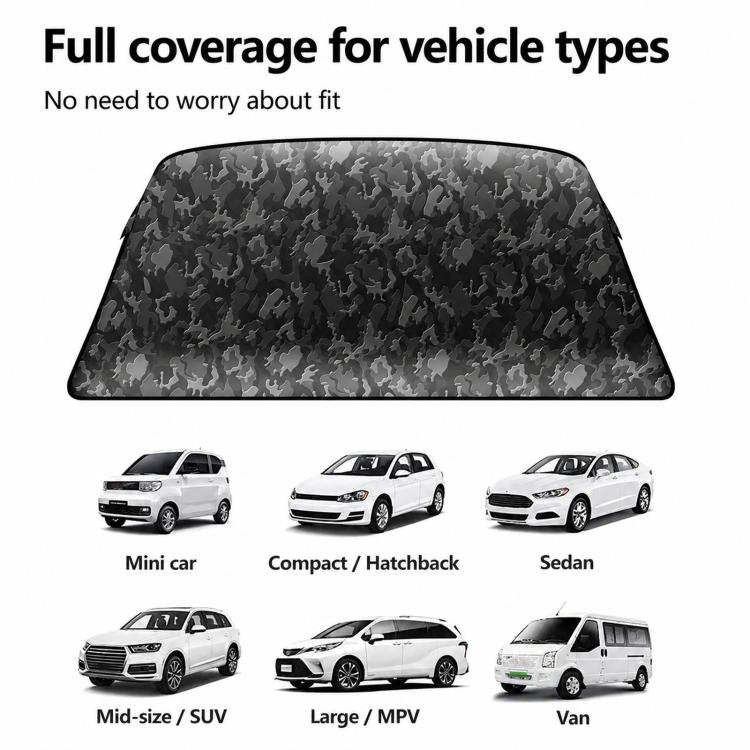 Camouflage Thickened Windproof Car Snow Shield Magnetic Windshield Snow & Sun Cover