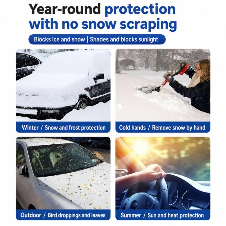 Camouflage Thickened Windproof Car Snow Shield Magnetic Windshield Snow & Sun Cover