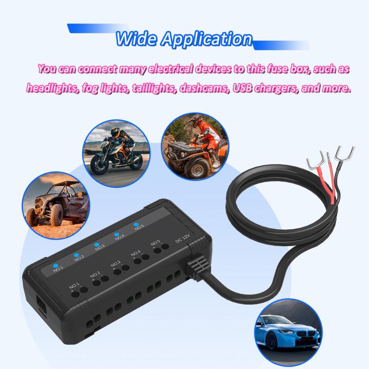 12V Universal Car Motorcycle Fuse Box Relay Kit With Quick Connector