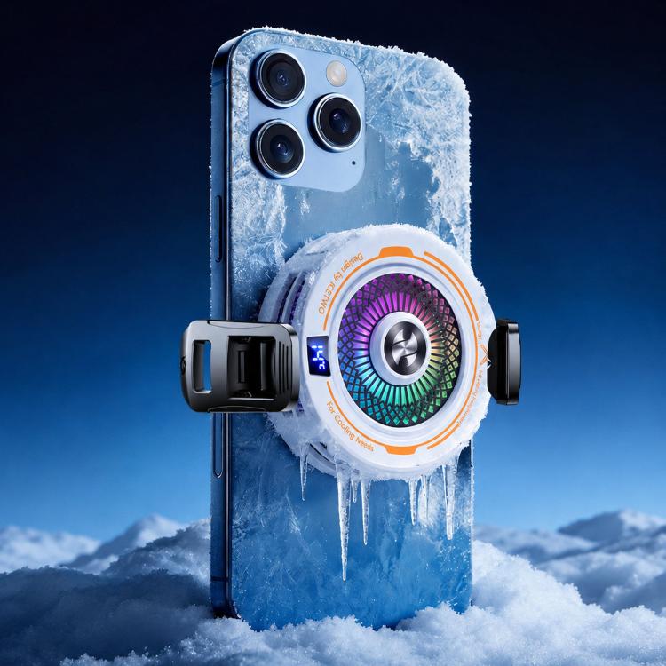AI Mobile Phone Cooler Magnetic Semiconductor Radiator with Temperature Display & RGB Light