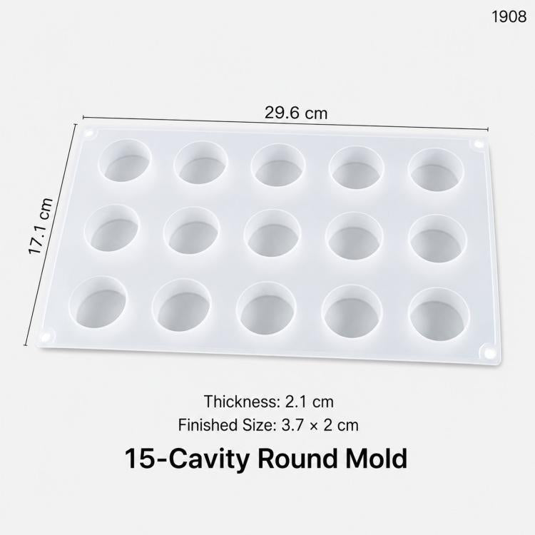 Silicone Round Mold Circle Disc Mold For Wax Seal Stamp Practice DIY Resin Craft — 12-cavity