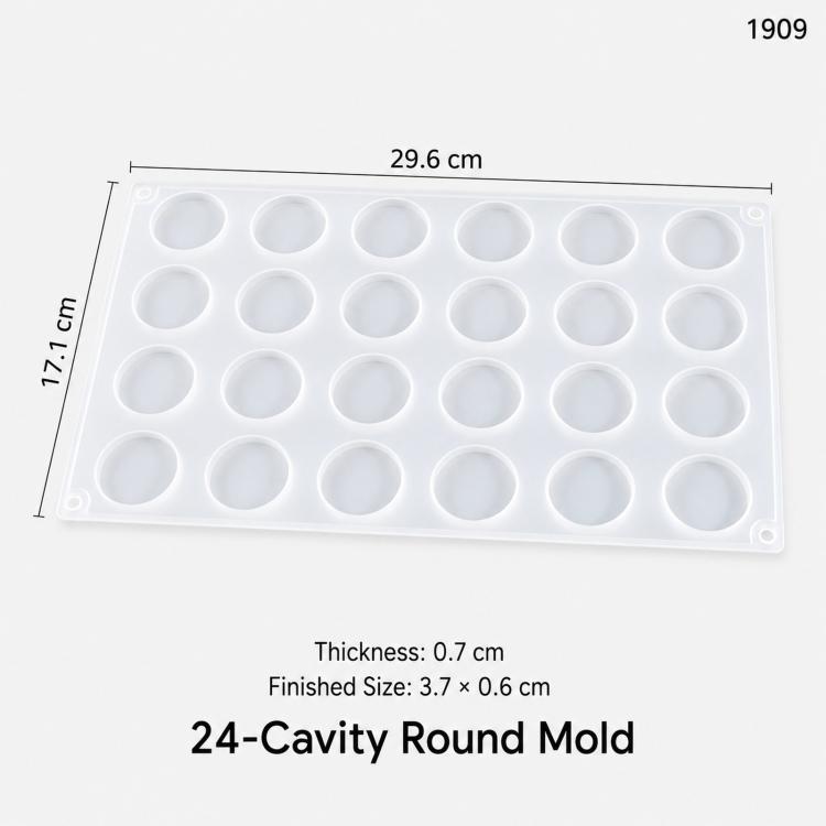 Silicone Round Mold Circle Disc Mold For Wax Seal Stamp Practice DIY Resin Craft — 15-cavity