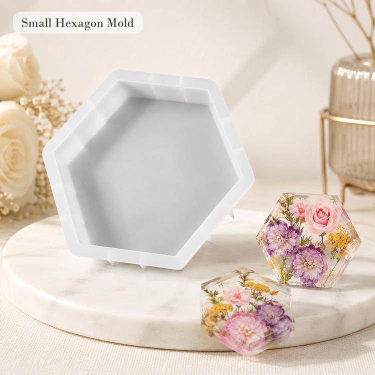 Hexagon Resin Mold Silicone Deep Epoxy Mold for Flower Preservation DIY Bookends