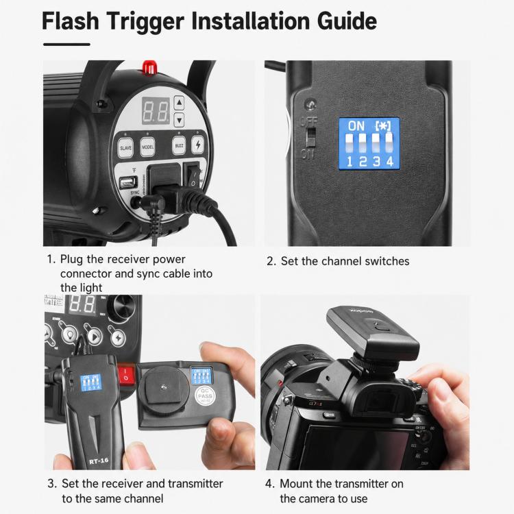 Godox RT16 Flash Trigger Studio Light Photography Light DSLR Camera Remote Control Wireless Sync Trigger