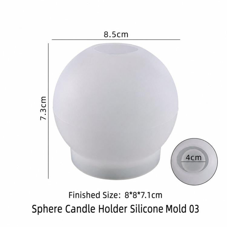 Spherical Candle Holder Resin Mold for Epoxy Casting DIY Tealight Candlestick and Flower Preservation