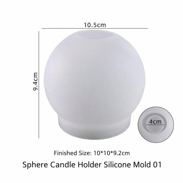 Spherical Candle Holder Resin Mold for Epoxy Casting DIY Tealight Candlestick and Flower Preservation — Small 03