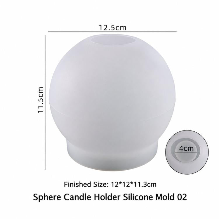 Spherical Candle Holder Resin Mold for Epoxy Casting DIY Tealight Candlestick and Flower Preservation — Medium 01