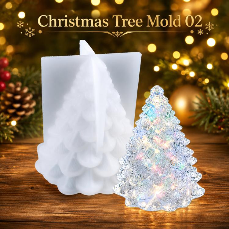 3D Christmas Tree Candle Mold Silicone Pine Tree Resin Mold for Epoxy Casting