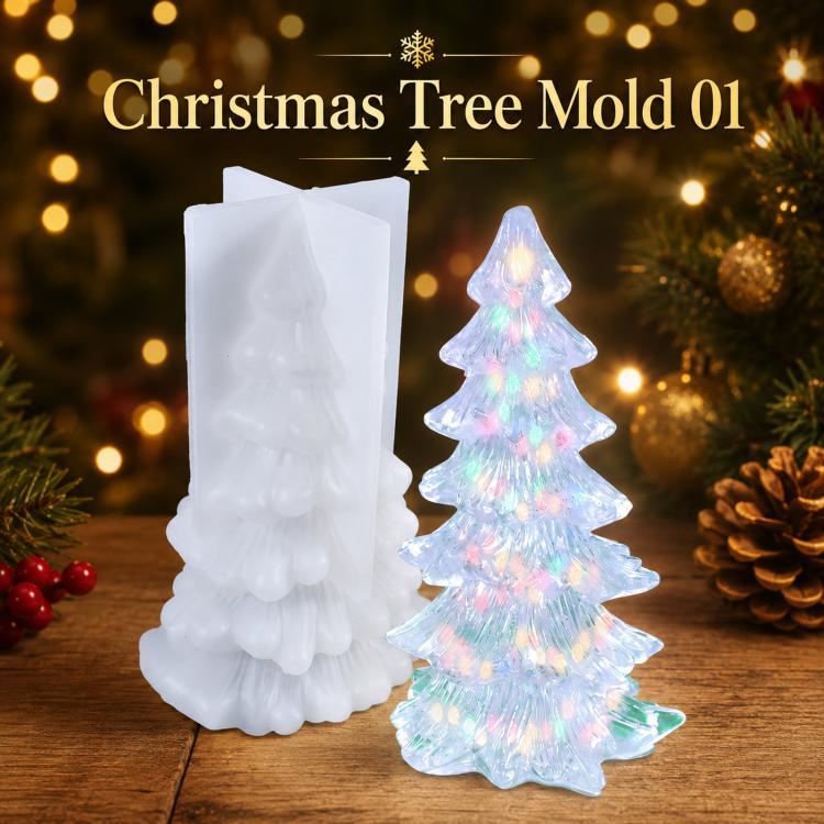 3D Christmas Tree Candle Mold Silicone Pine Tree Resin Mold for Epoxy Casting — 01