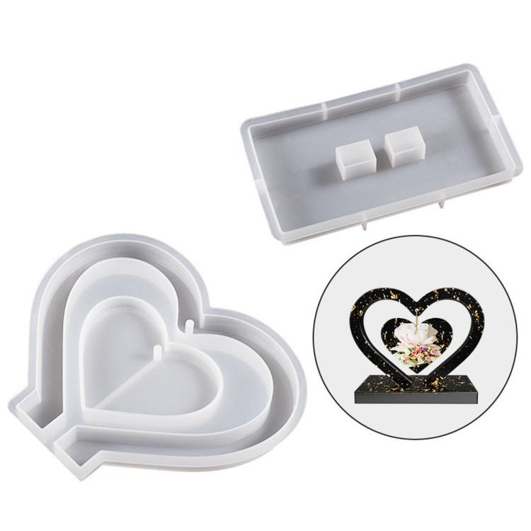 Heart Photo Frame Resin Mold Silicone Set Hanging Picture Frame Casting Mold